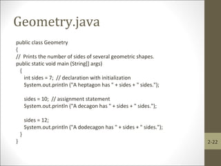 Chapter 2 java | PPT