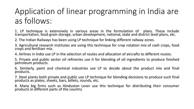 linear programming | PPTX | Business Accounting & Finance | Business