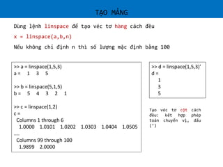 Chapter 2 - Mảng - Slides in matlab pdf c | PDF