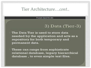 Tier Architecture…cont..
 