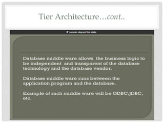 Tier Architecture…cont..
 