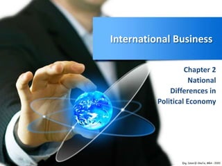 International Business
Chapter 2
National
Differences in
Political Economy
 