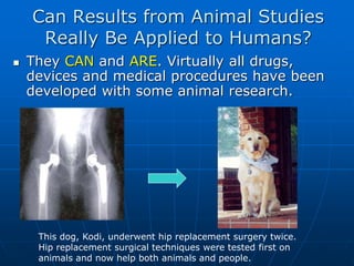 Can Results from Animal Studies
Really Be Applied to Humans?
 They CAN and ARE. Virtually all drugs,
devices and medical ...