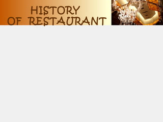 HISTORY
OF RESTAURANT
 