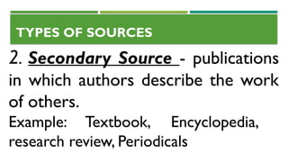 Secondary Sources In Research Examples CHAPTER 2 - RRL - Practical Research 2 - SHS | PPTX