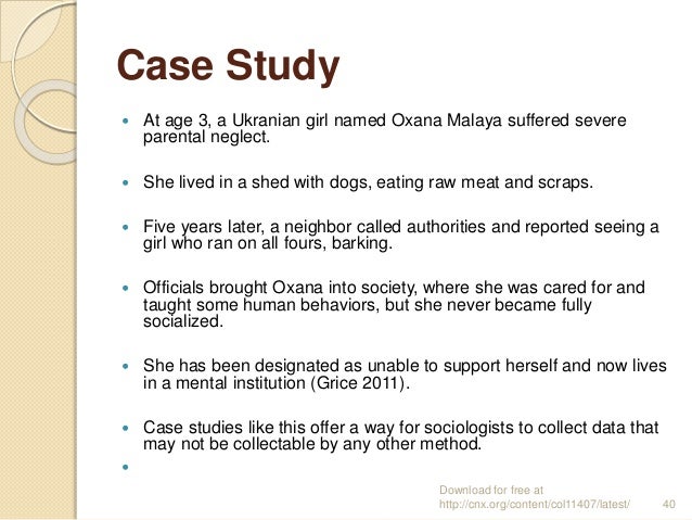 sociology case study research