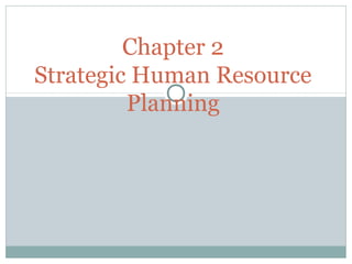 Chapter 2
Strategic Human Resource
Planning

 