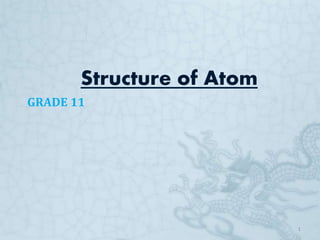 Structure of Atom
1
GRADE 11
BOOK
1
 