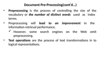 Chapter 2 - Text operations Information retrieval ch2 | PPTX
