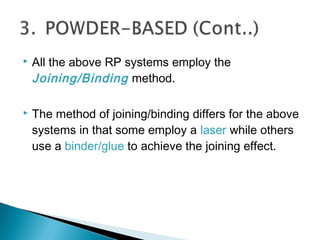 TYPES OF RAPID PROTOTYPING - ADDITIVE PROCESS | PPT