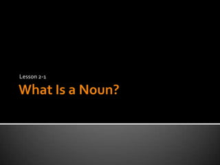 What Is a Noun?Lesson 2-1