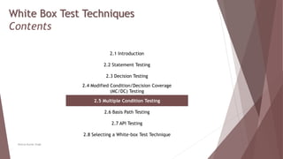 White Box Testing Basic Path Chapter 2 - White Box Test Techniques | PPTX