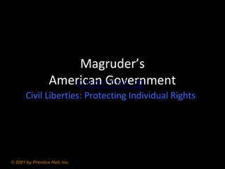 © 2001 by Prentice Hall, Inc.© 2001 by Prentice Hall, Inc.
Magruder’s
American GovernmentC H A P T E R 20
Civil Liberties: Protecting Individual Rights
 
