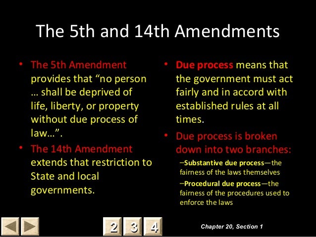 Due Process Th And 14th Amendments Due Process Th And 14th Amendments