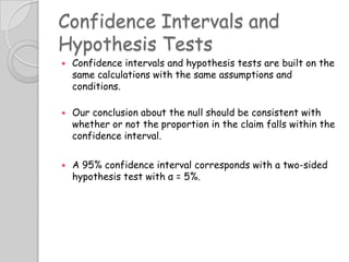 Chapter 20 and 21 combined testing hypotheses about proportions 2013