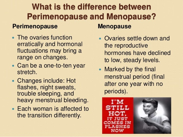 What is pre menopause?