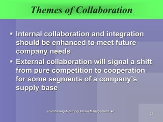 Themes of Collaboration
 Internal collaboration and integration
should be enhanced to meet future
company needs
 Externa...