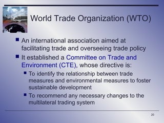 Wto Committees Chapter20 Sustainable development international trade and international ...