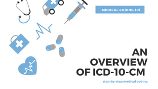 AN
OVERVIEW
OF ICD-10-CM
step-by-step medical coding
MEDICAL CODING 101
 