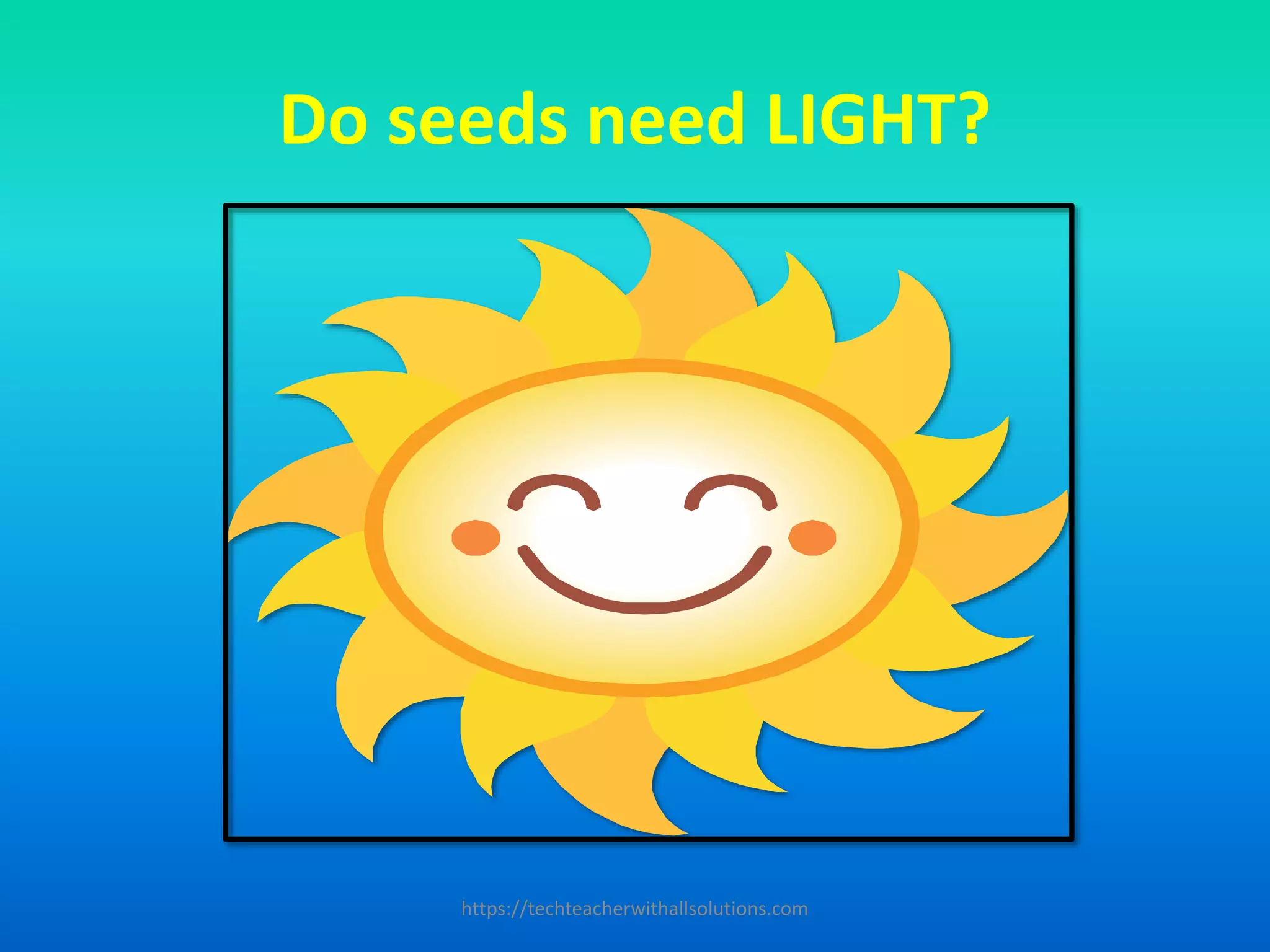 Do seeds need LIGHT?
https://techteacherwithallsolutions.com
 