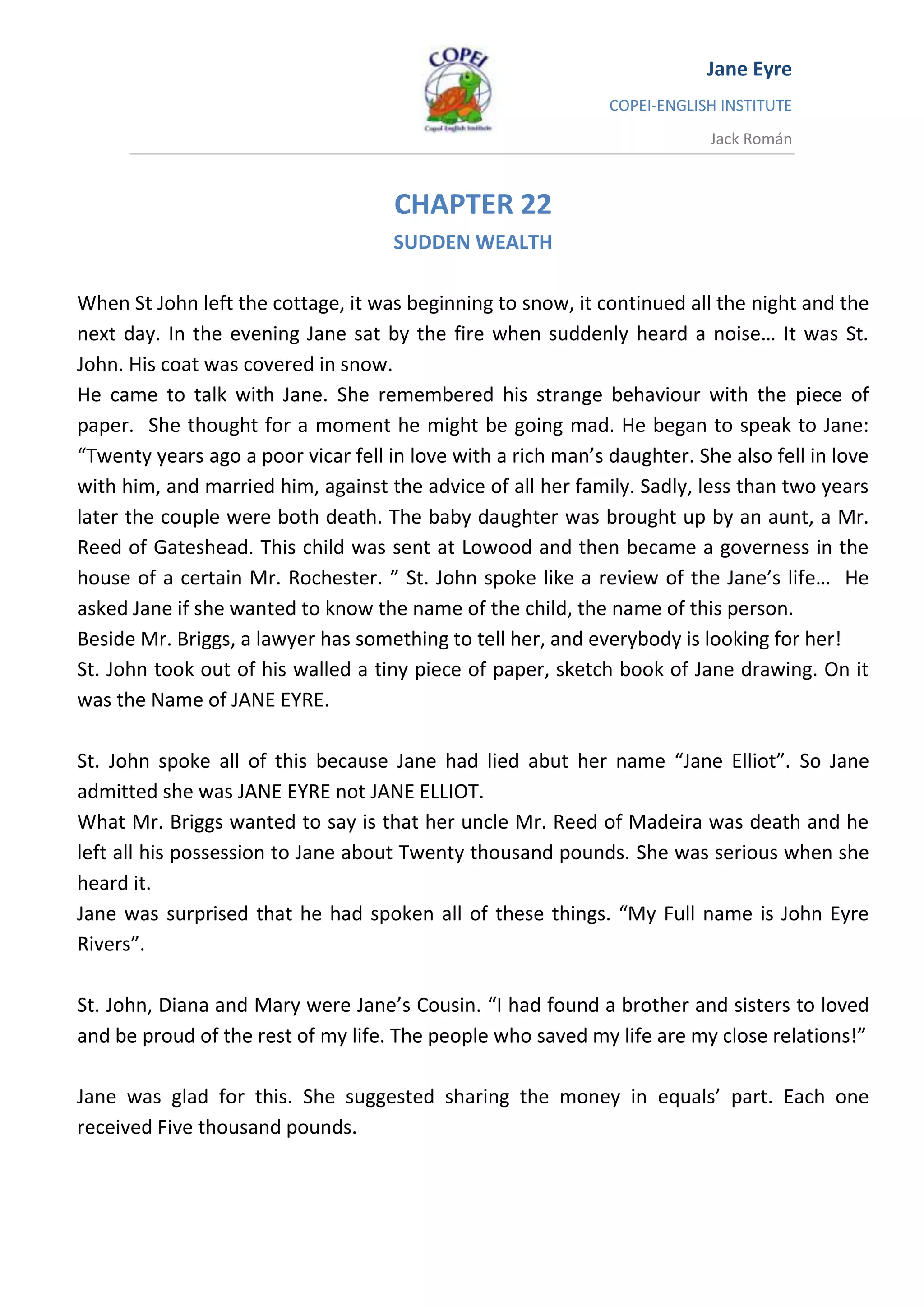 Jane Eyre: Chapter 21-25