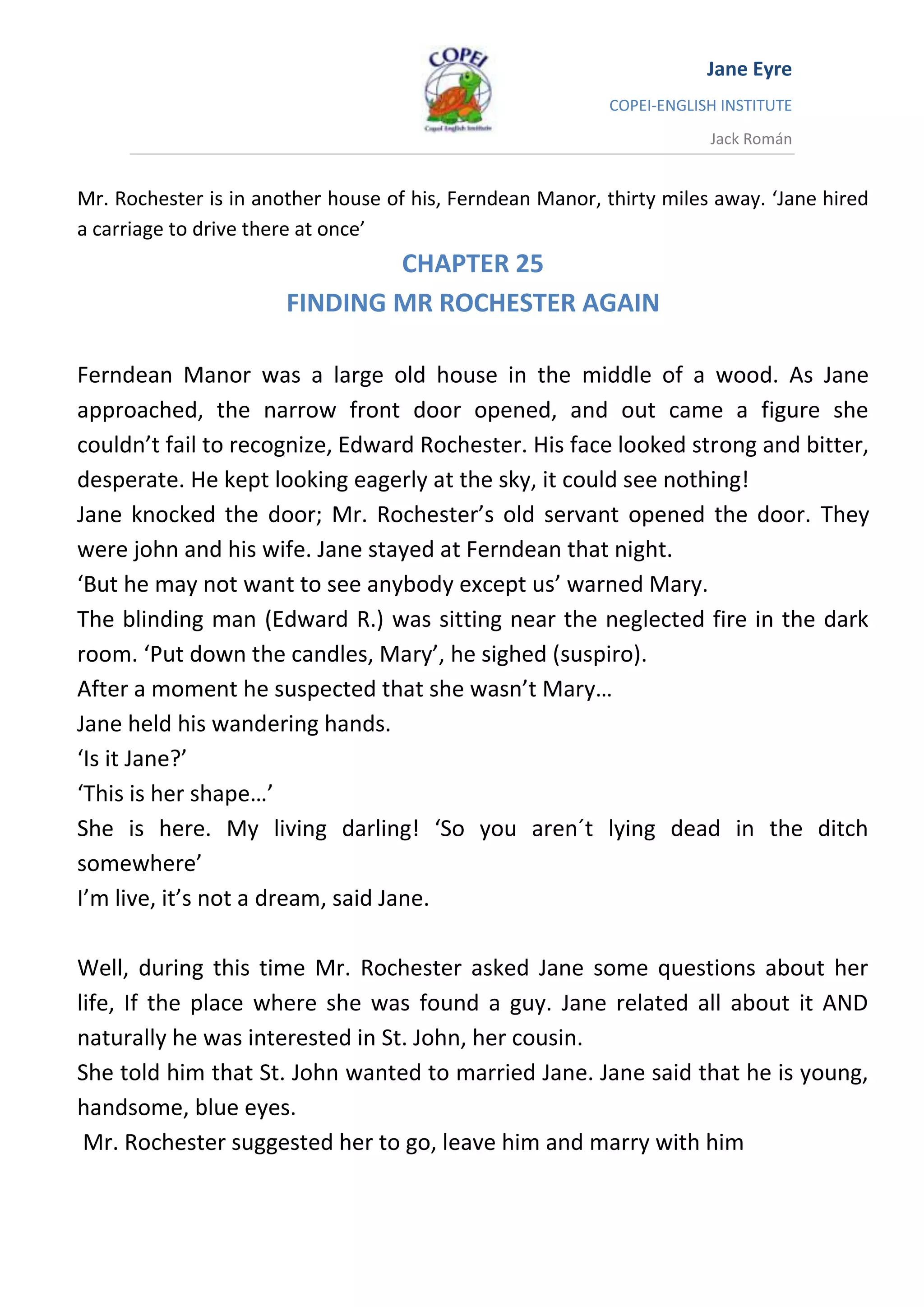 Jane Eyre: Chapter 21-25