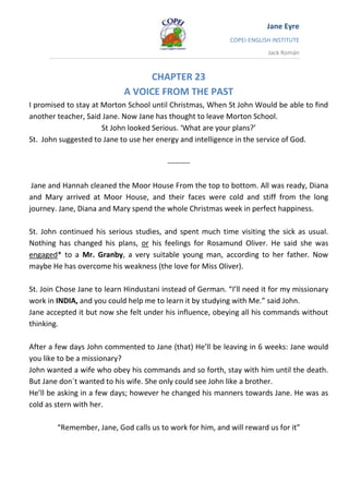 Jane Eyre: Chapter 21-25