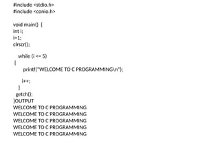 control stucture of programming in c language | PPTX