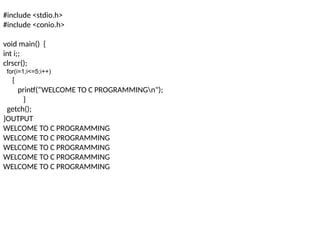 control stucture of programming in c language | PPTX