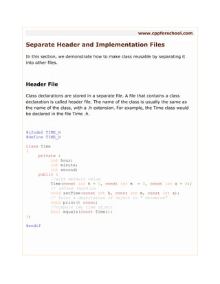 Chapter21 separate-header-and-implementation-files | PDF