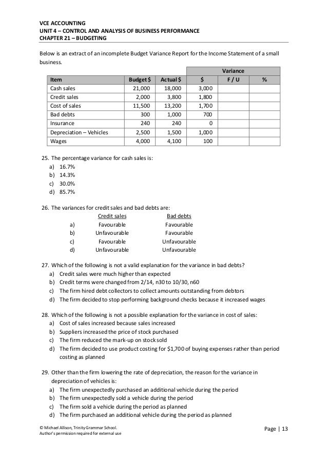 Chapter 21 Budgeting Test 2