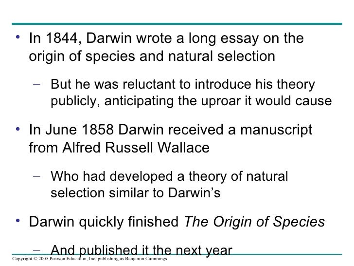 Essay on the origin of species