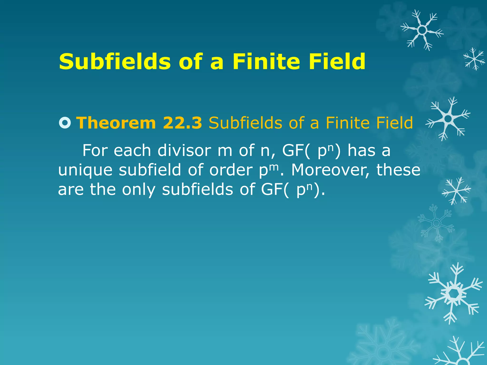 Chapter 22 Finite Field | PPTX