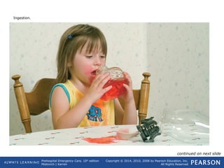 Prehospital Emergency Care, 10th
edition
Mistovich | Karren
Copyright © 2014, 2010, 2008 by Pearson Education, Inc.
All Rights Reserved
Ingestion.
continued on next slide
 