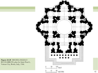 Figure 22-28  MICHELANGELO BUONARROTI, plan for Saint Peter’s, Vatican City, Rome, Italy, 1546.  
