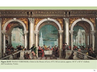 Figure 22-53  PAOLO VERONESE, Christ in the House of Levi, 1573. Oil on canvas, approx. 18’ 6” x 42’ 6”. Galleria dell’Accademia, Venice. 