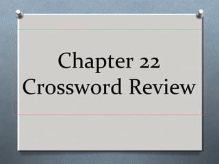 Chapter 22
Crossword Review
 
