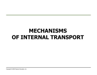 MECHANISMS 
OF INTERNAL TRANSPORT 
Copyright © 2009 Pearson Education, Inc. 
 