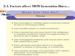 2.4. Factors affect MSWGeneration Rates…
16
Reuse…
 