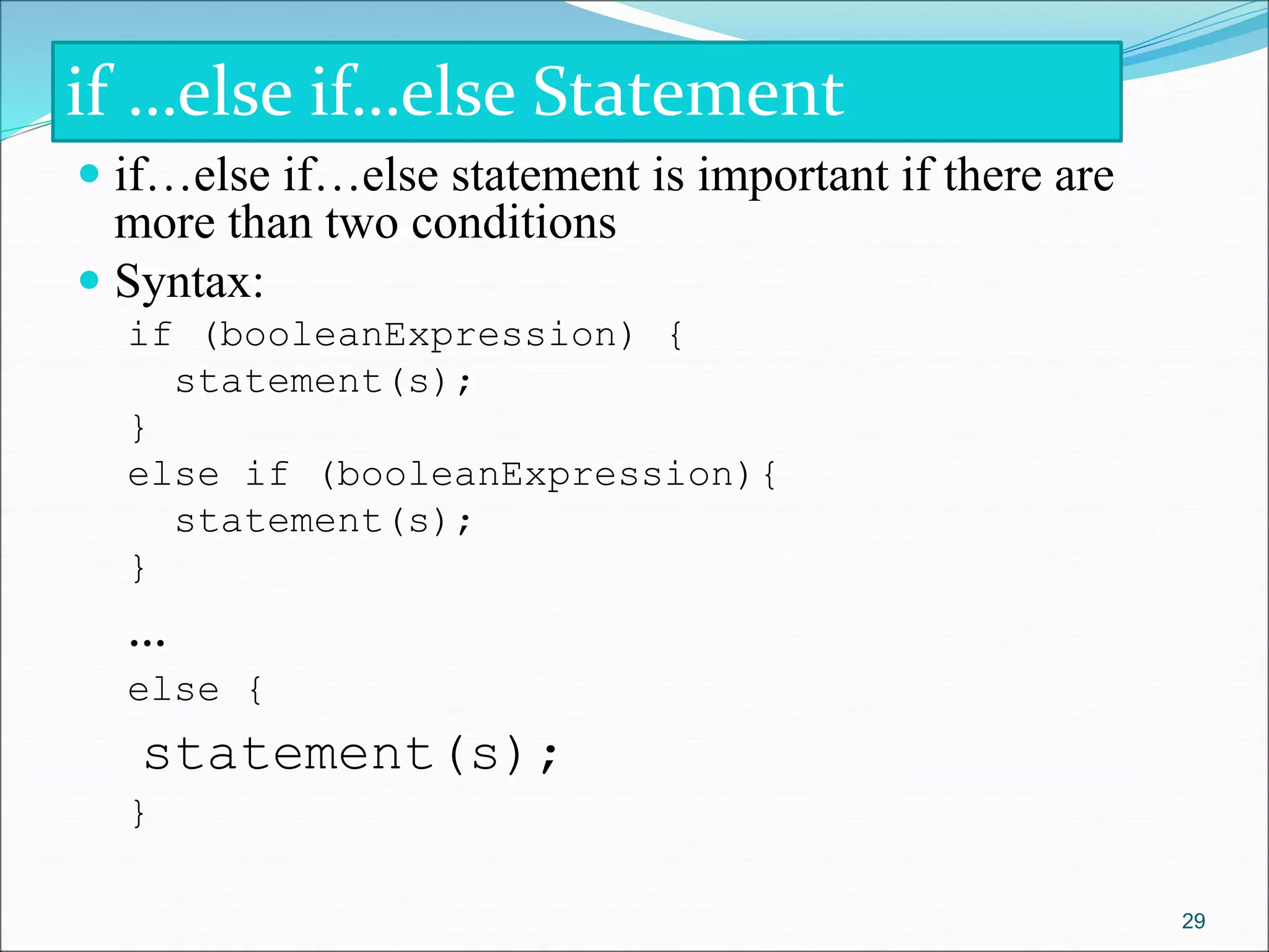 Chapter 2&3 (java fundamentals and Control Structures).ppt