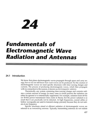  Electromagnetic wave radiation and antennas