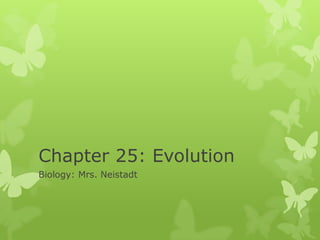 Chapter 25: Evolution
Biology: Mrs. Neistadt
 