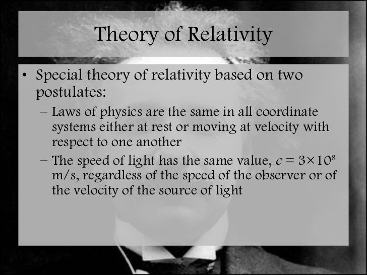 postulates of special theory of relativity pdf