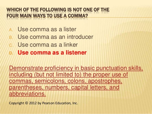 proper use of commas