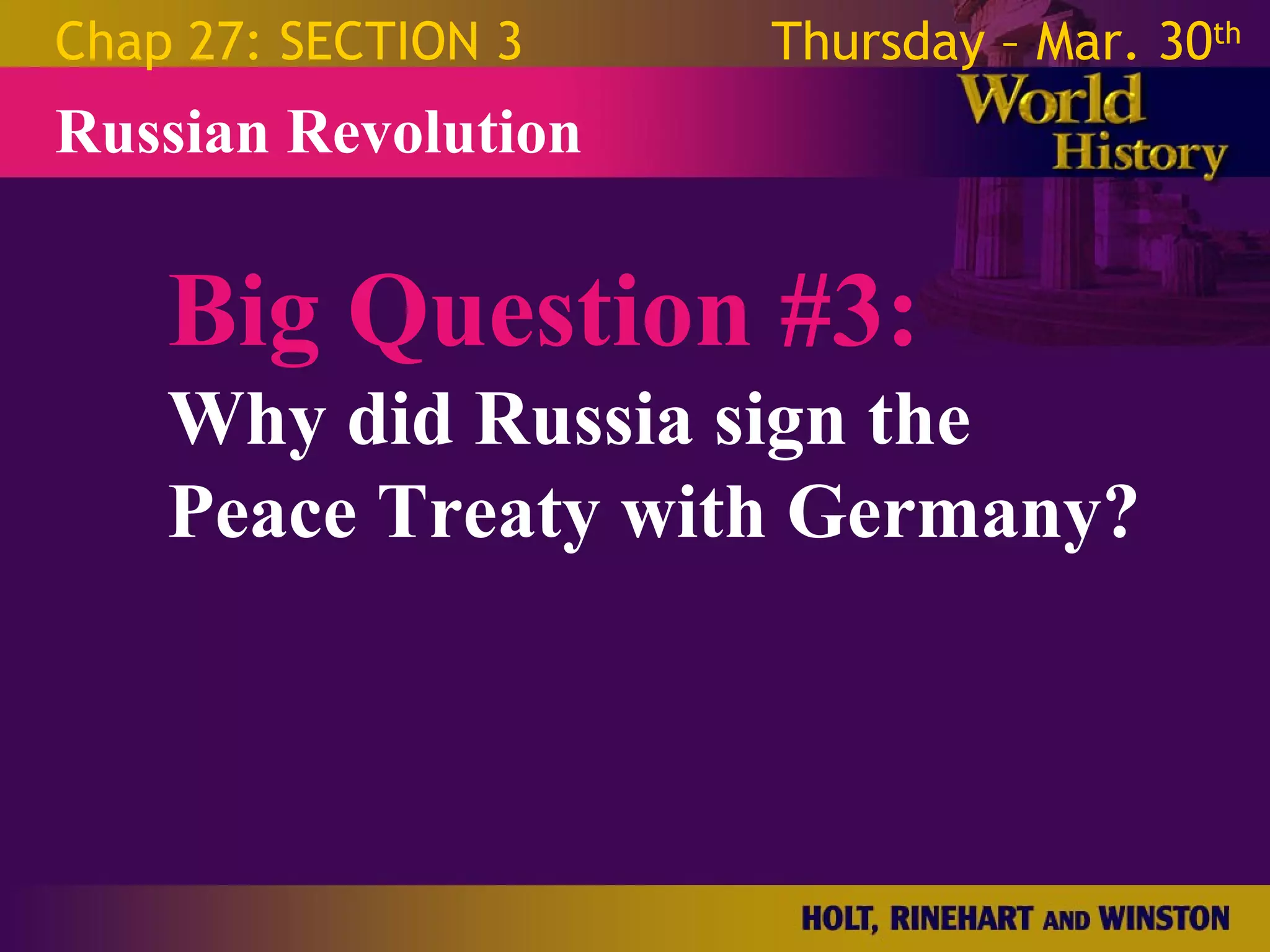 World War 1 - Chapter 27 Slides