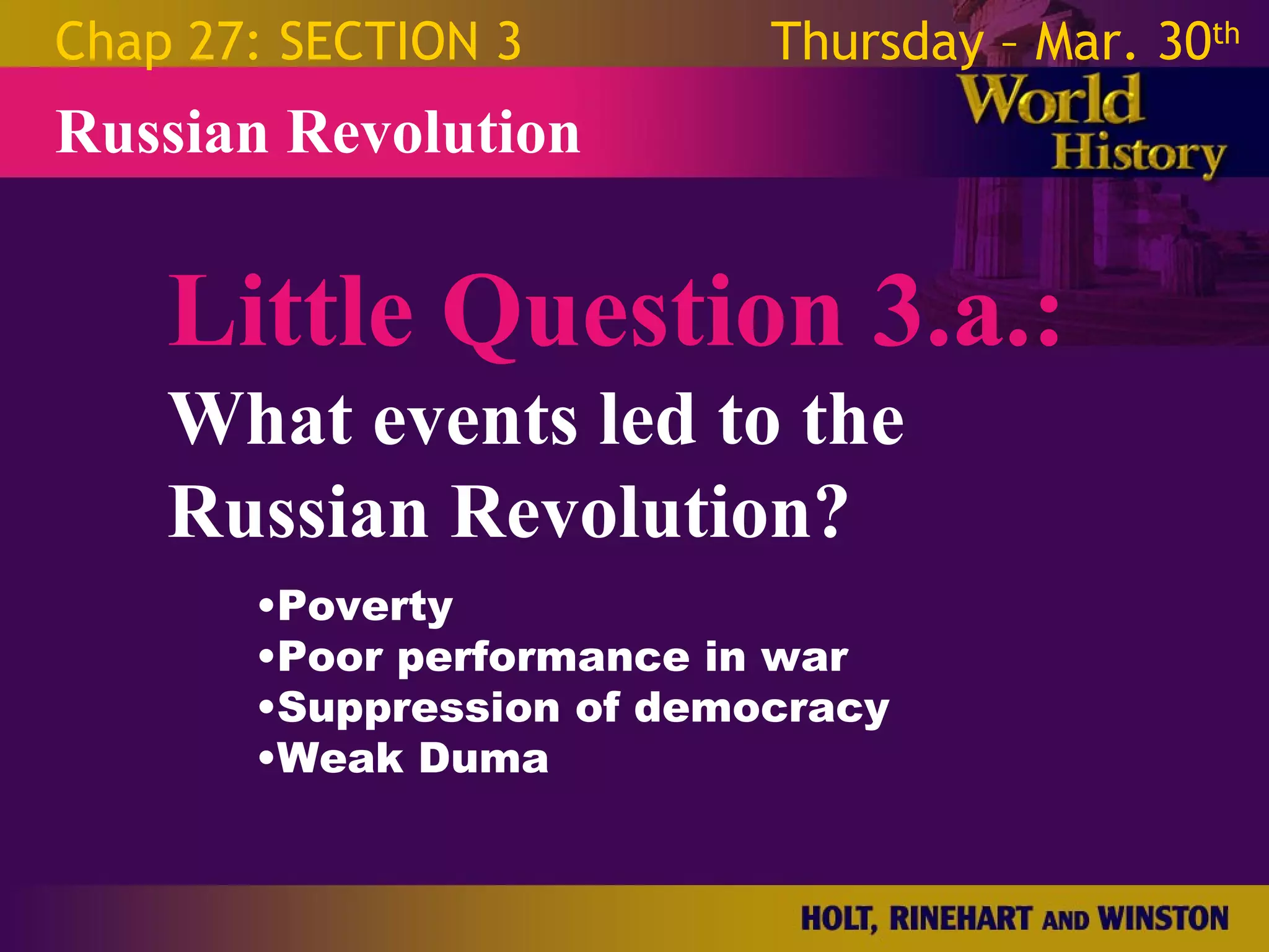 World War 1 - Chapter 27 Slides