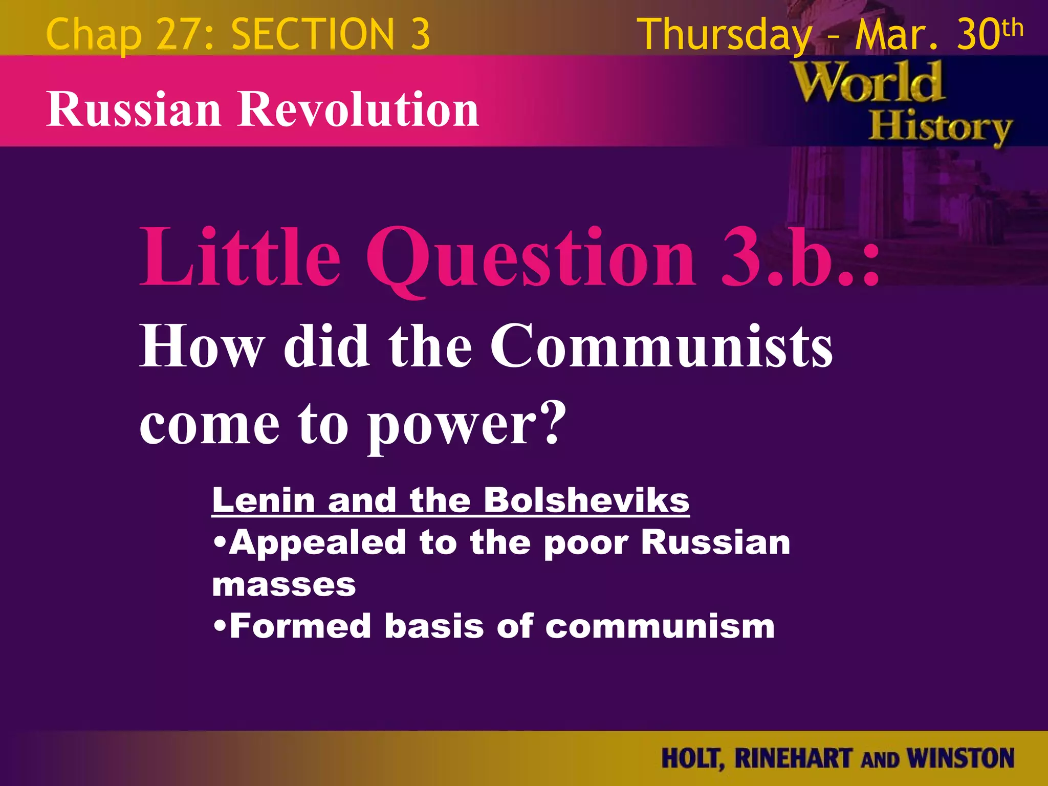 World War 1 - Chapter 27 Slides