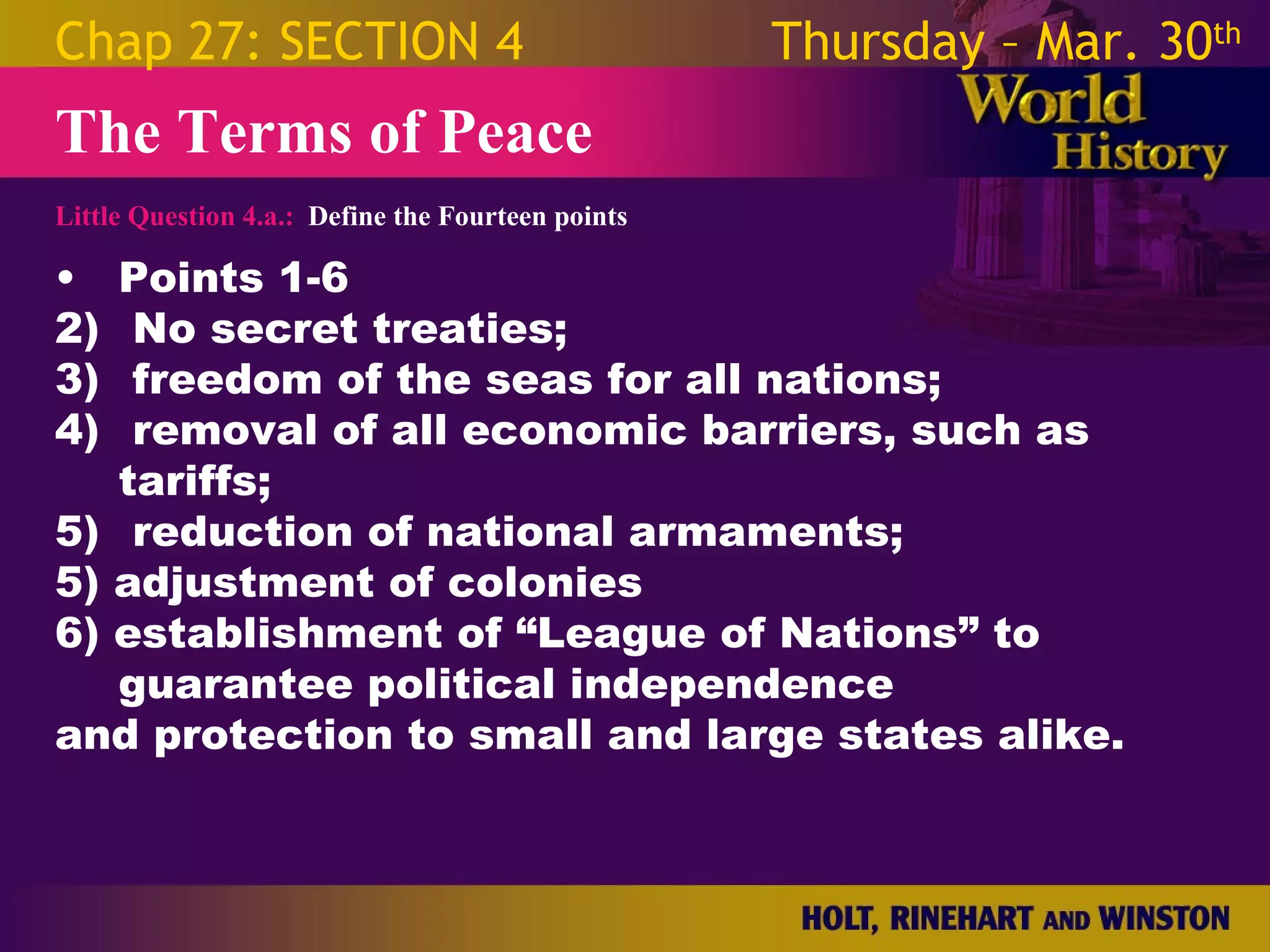 World War 1 - Chapter 27 Slides