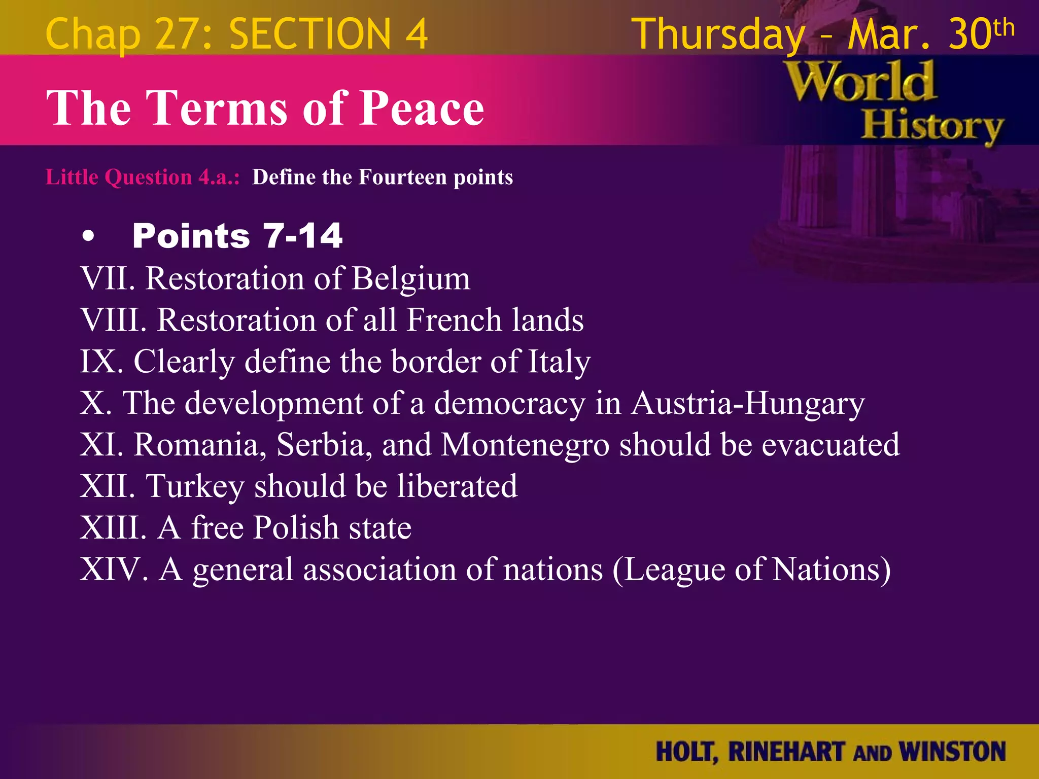 World War 1 - Chapter 27 Slides