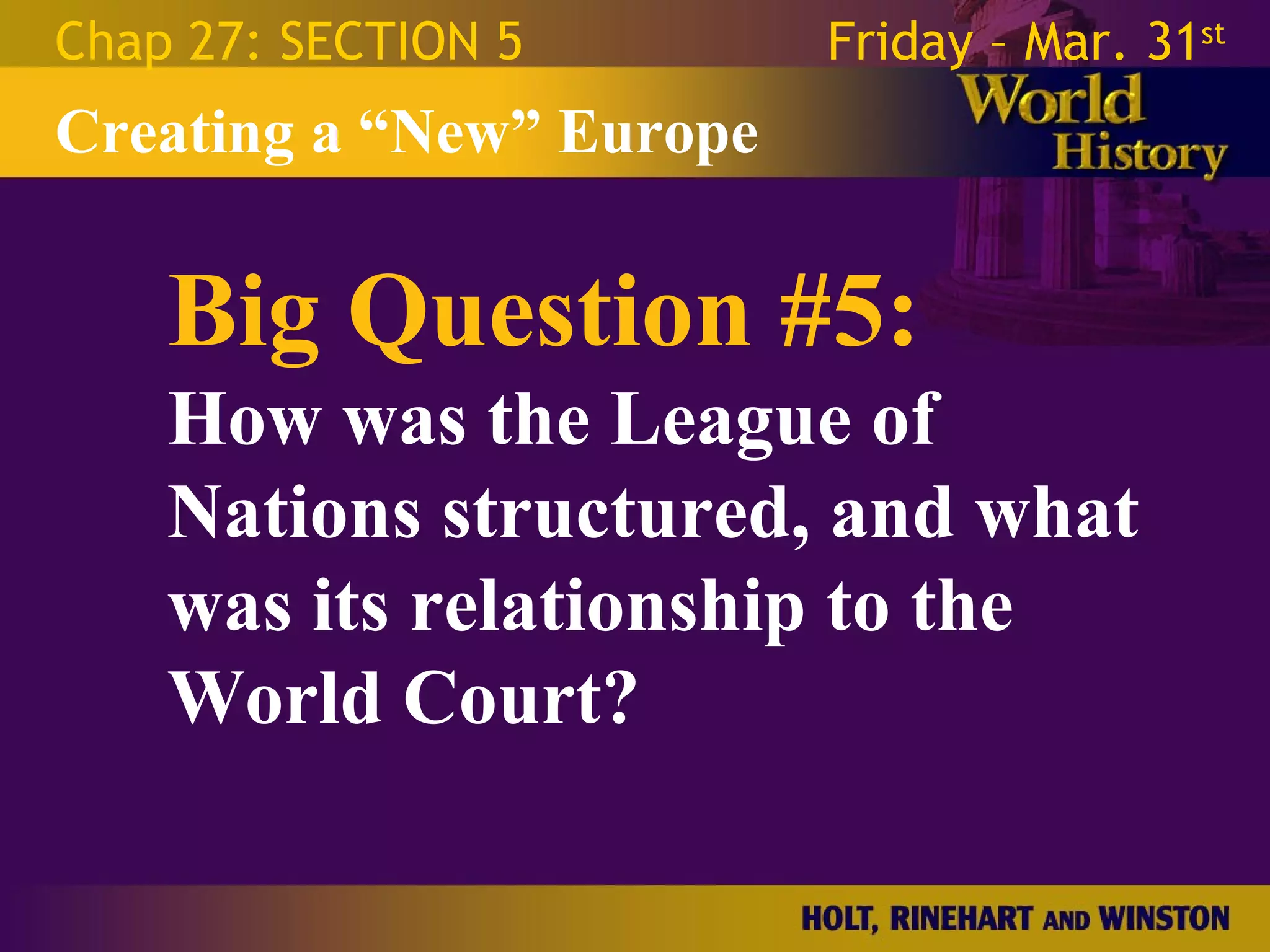 World War 1 - Chapter 27 Slides